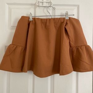 Off shoulder burnt orange top